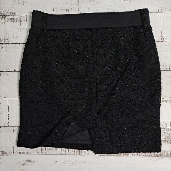 Maurices Black Belted Sparkling Mini Skirt Ebony 5/6 (Junior) - Picture 2 of 8